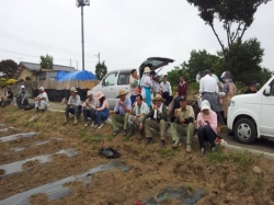 赤堀小菊の里つくりの会本圃植え付け作業１日目終了