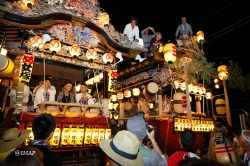 境ふるさとまつり2013 山車が夏の夜に音色を響かせて